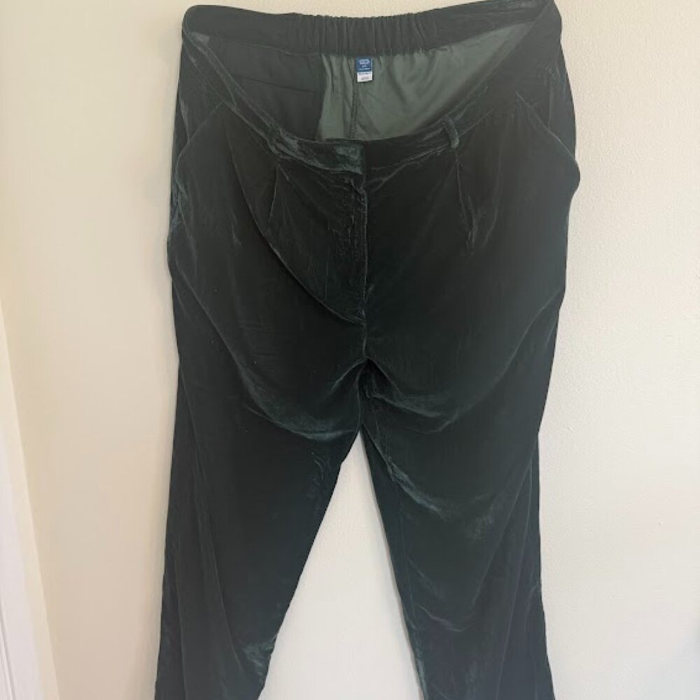 Old Navy Green Velvet Wide-Leg Trousers XXL